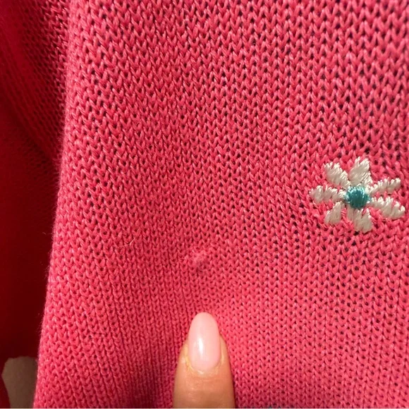 NWT Vintage 80s Odette Italian Knit Sweater Size M - Pink & Aqua Novelty Art - Picture 9 of 11